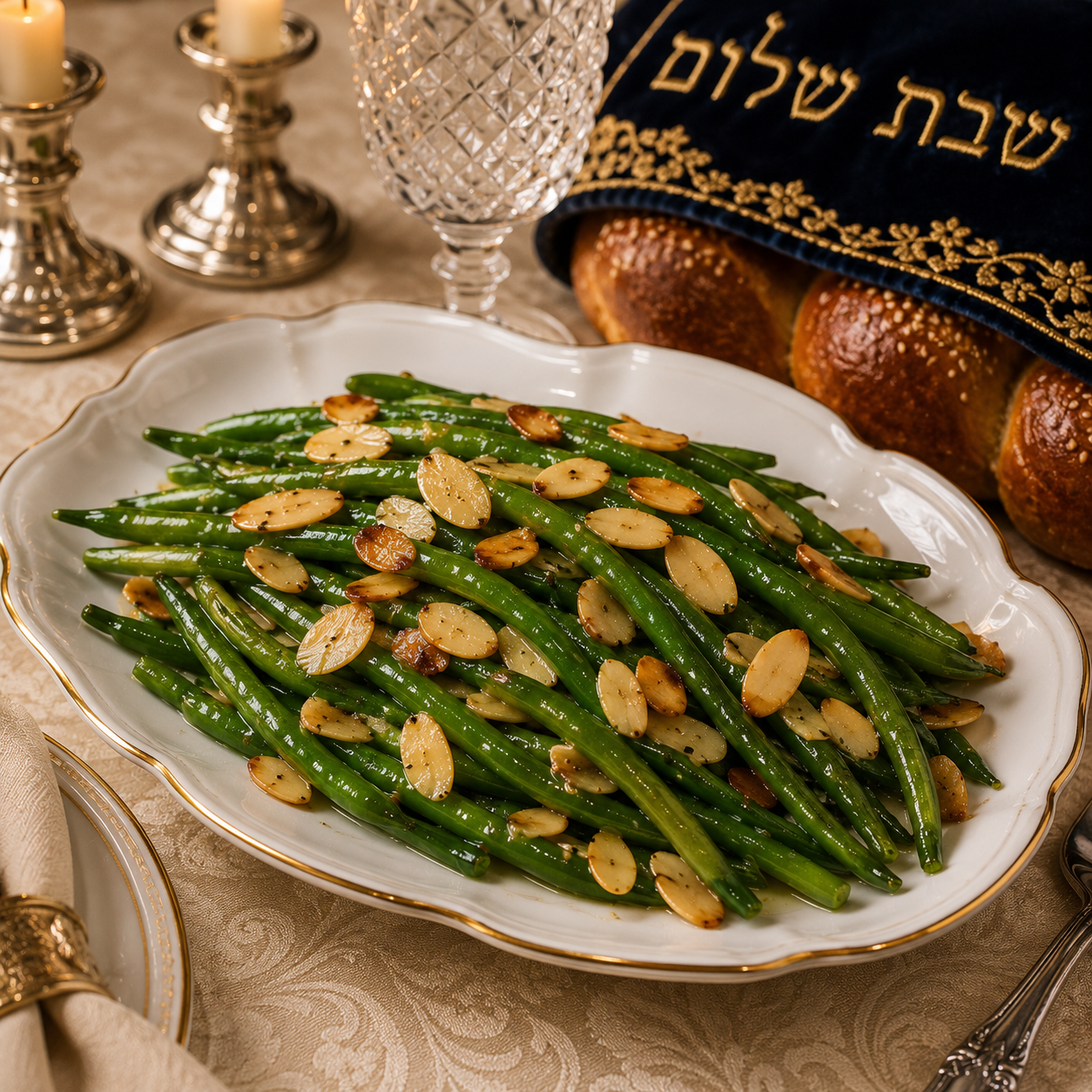 Green Beans with Flaked Almonds
