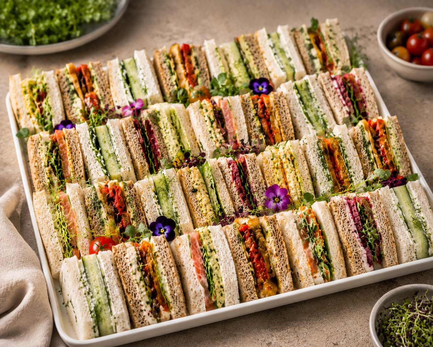 Mixed Sandwich platter (28 quarters) Vegetarian