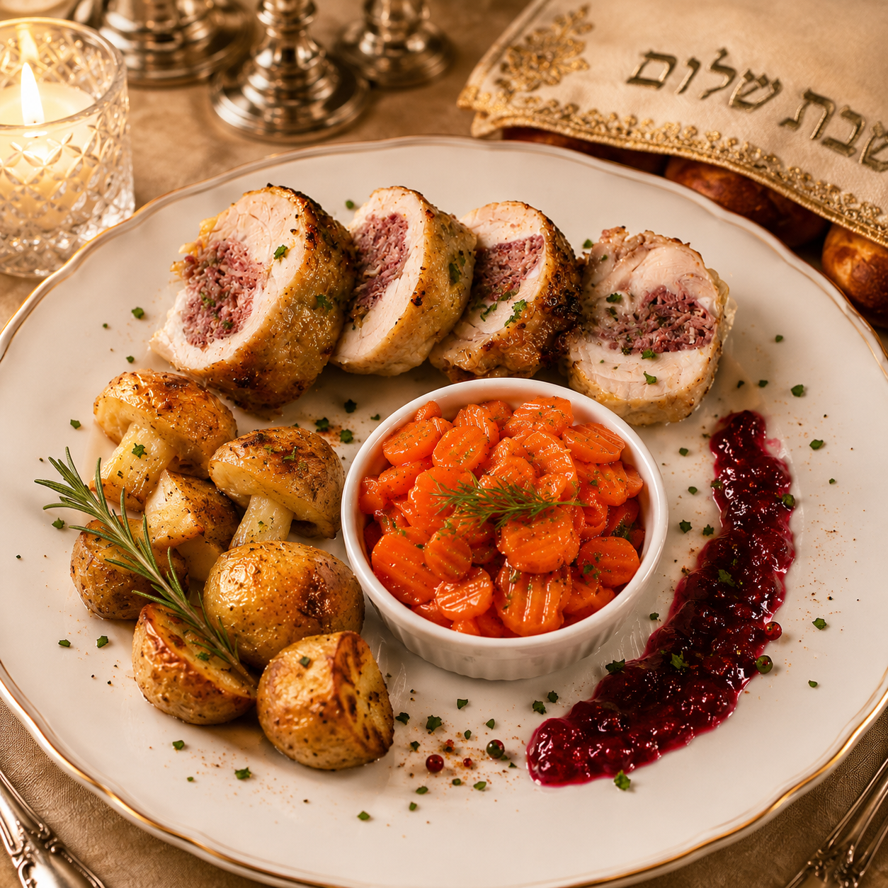 Stuffed Chicken with Salt Beef