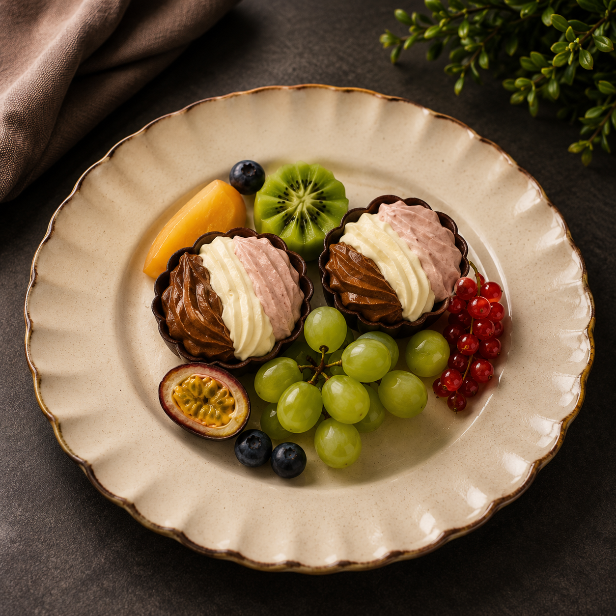 Layered Mousse in Shell