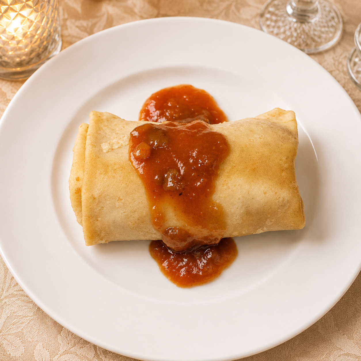 Mushroom Blintz with sauce