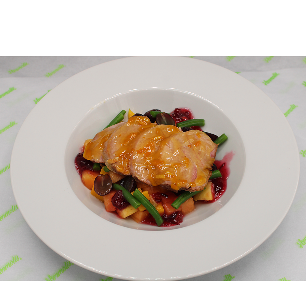 Honey Glazed Duck Breast With Exotic Fruits and a Mixed Leaf Salad