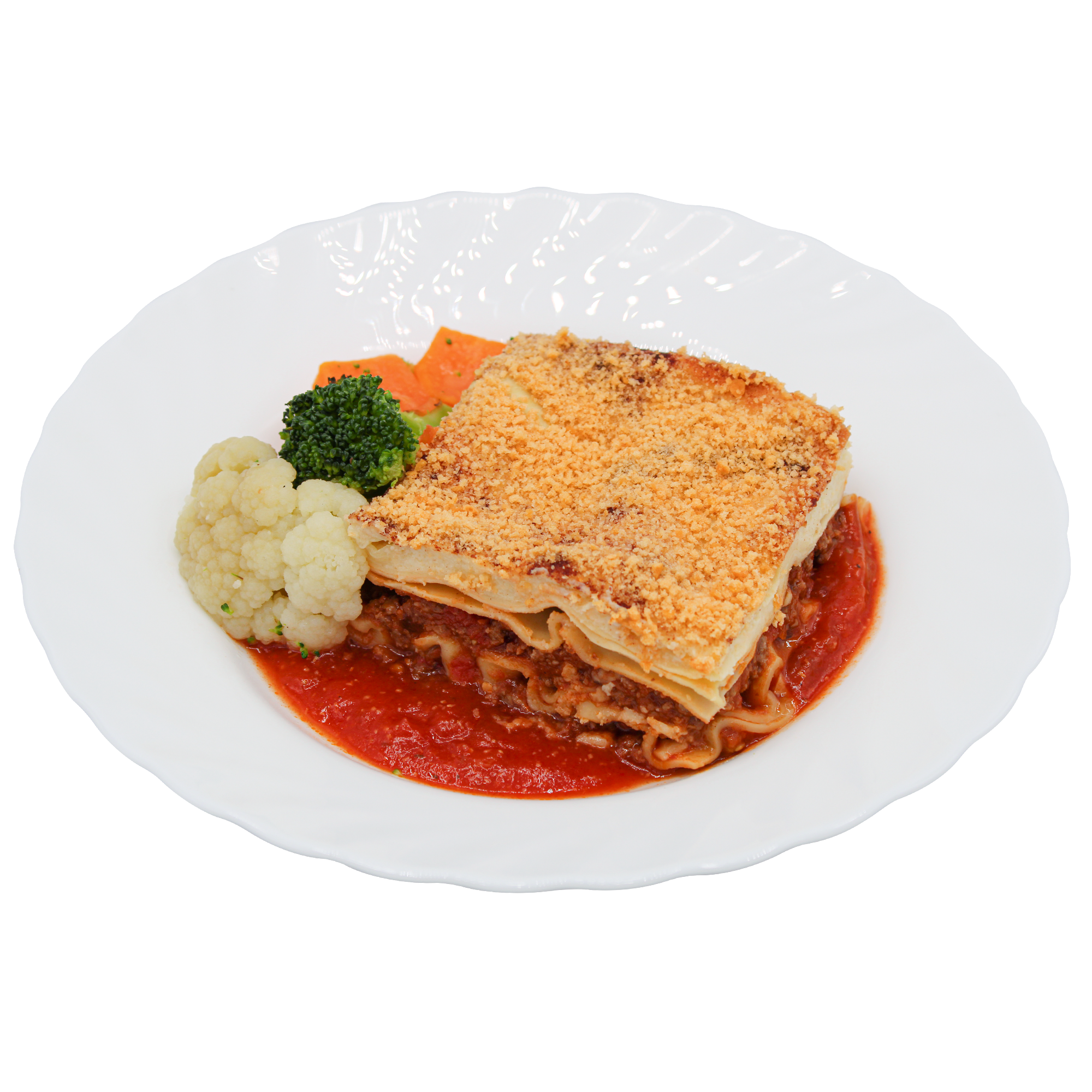 Meat Lasagne With Tomato Sauce & Roasted Vegetables