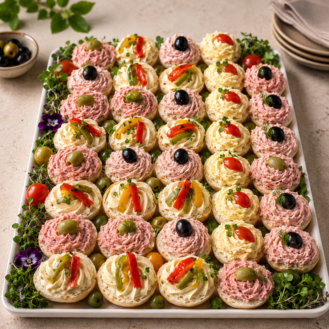 Mini Bagel Platter - 40 pieces - (Halves) Veg and fish