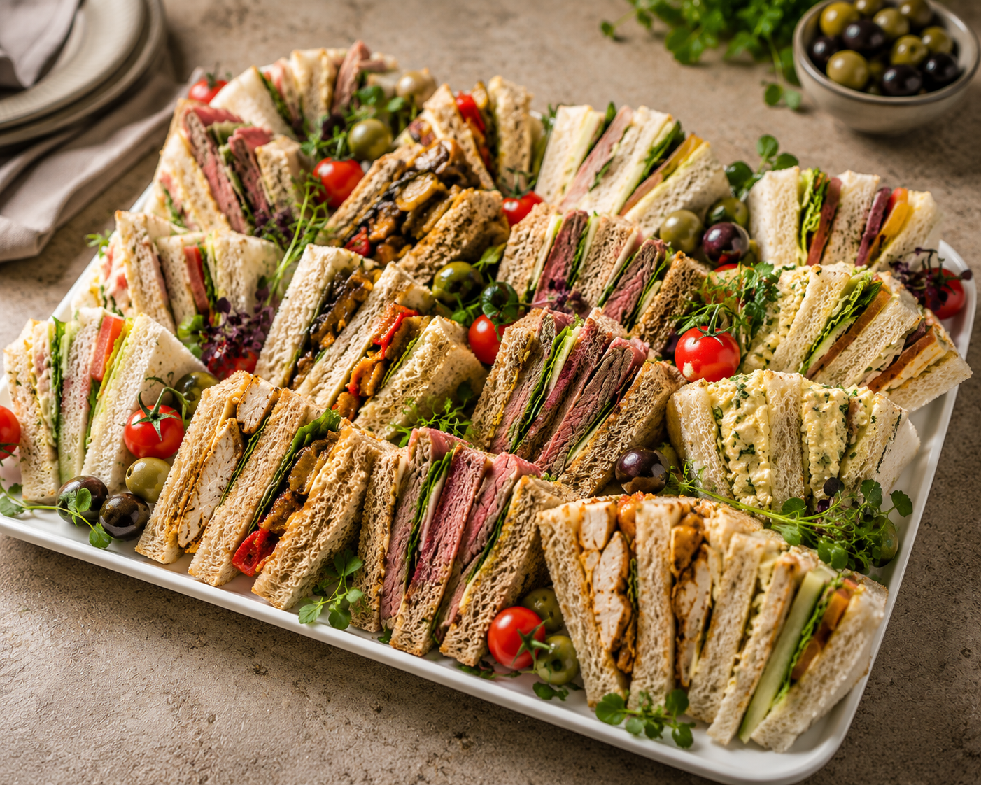 Mixed Sandwich Platter (28 quarters) Meat