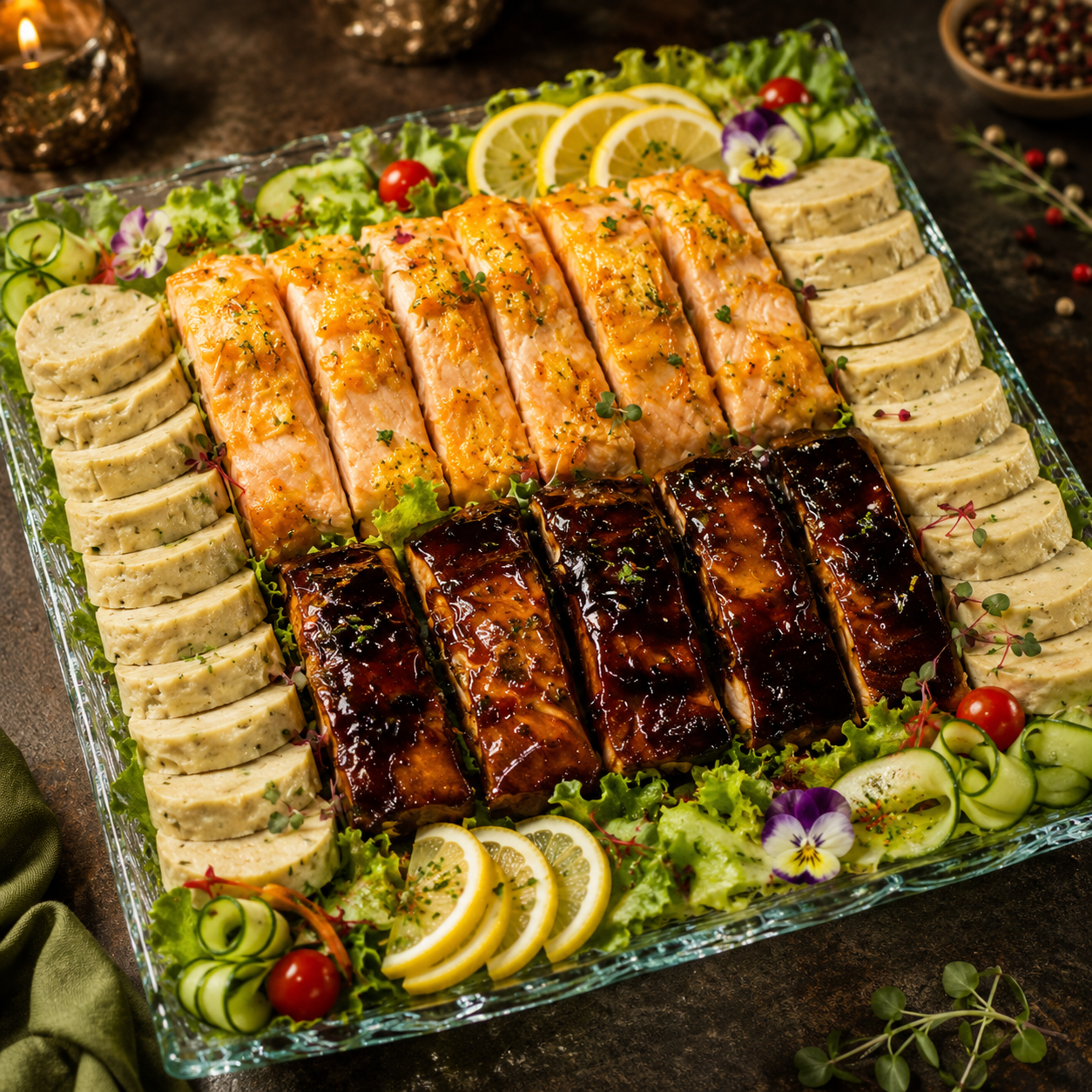 Gefilte fish  and Salmon platter