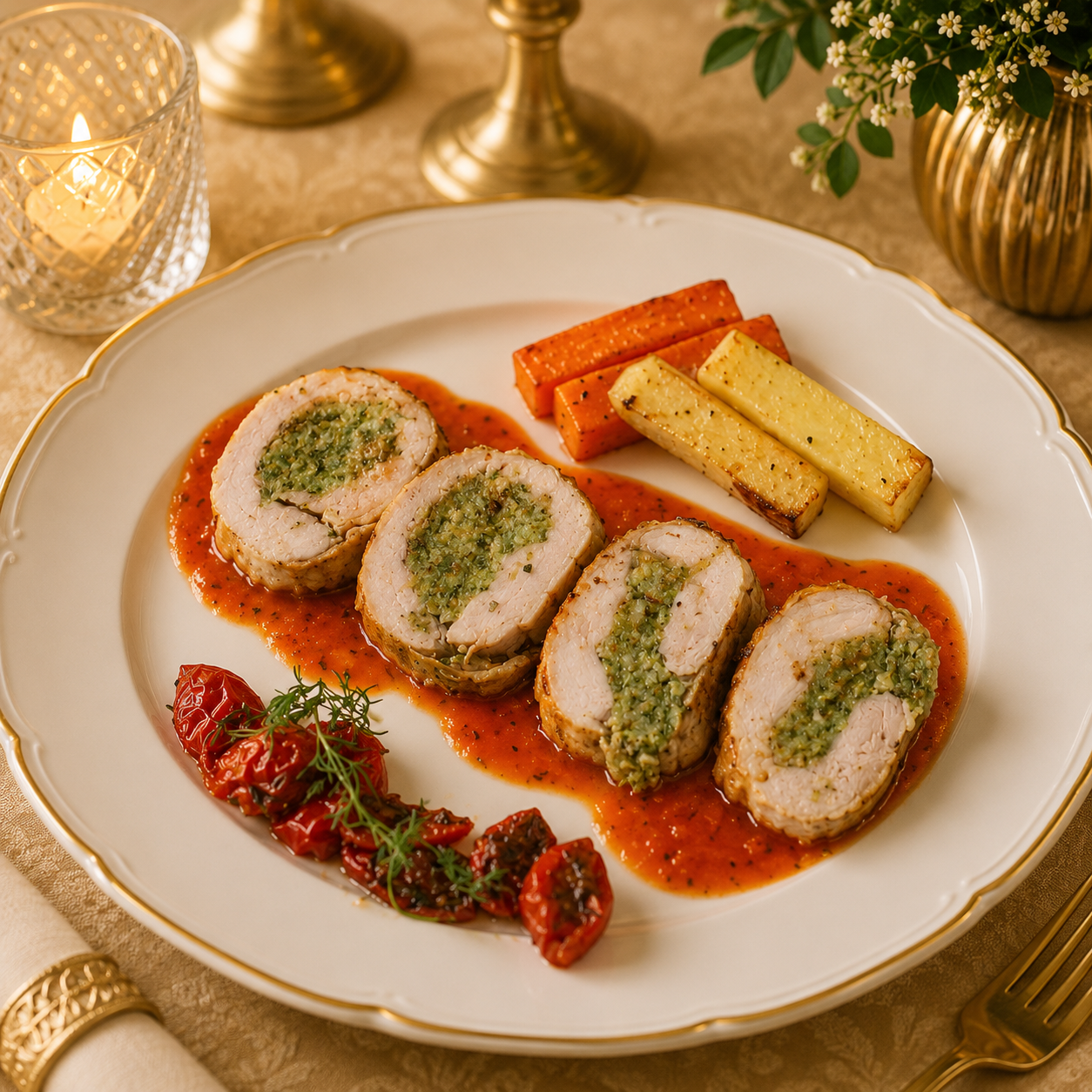 Stuffed Chicken with Broccoli