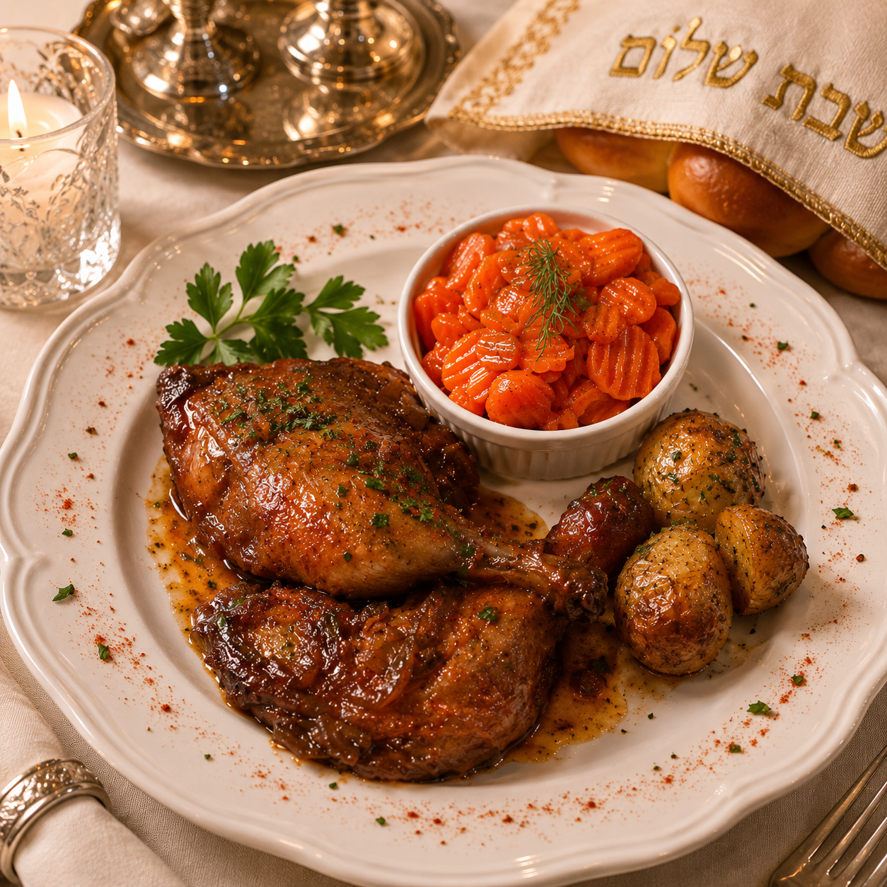 Braised Confit (leg) Duck with Orange sauce