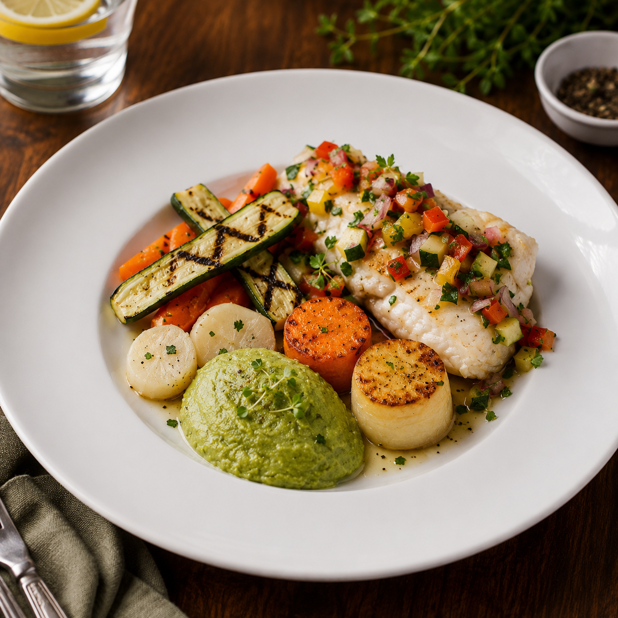 Poached Halibut