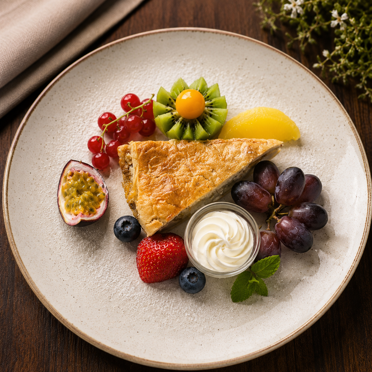 Apple Pie with Parev cream