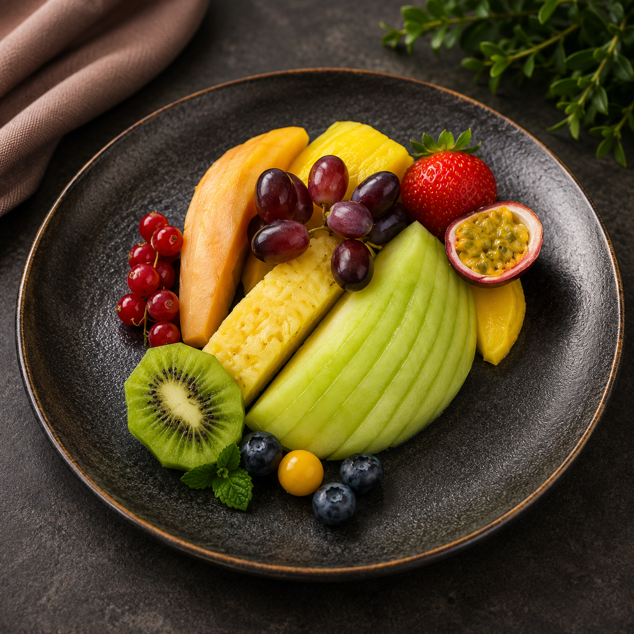 Fresh fruit on platter