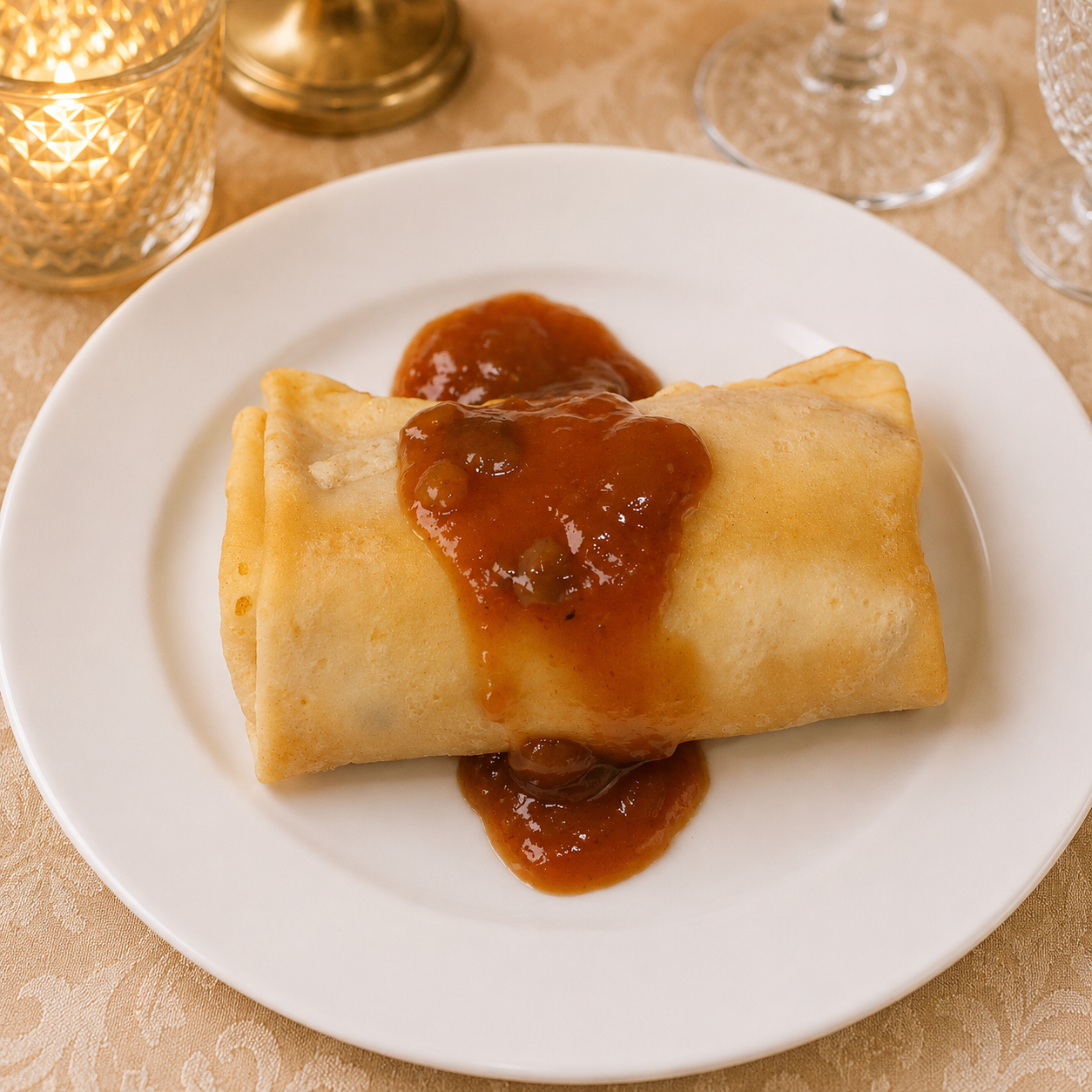 Liver Blintz with sauce