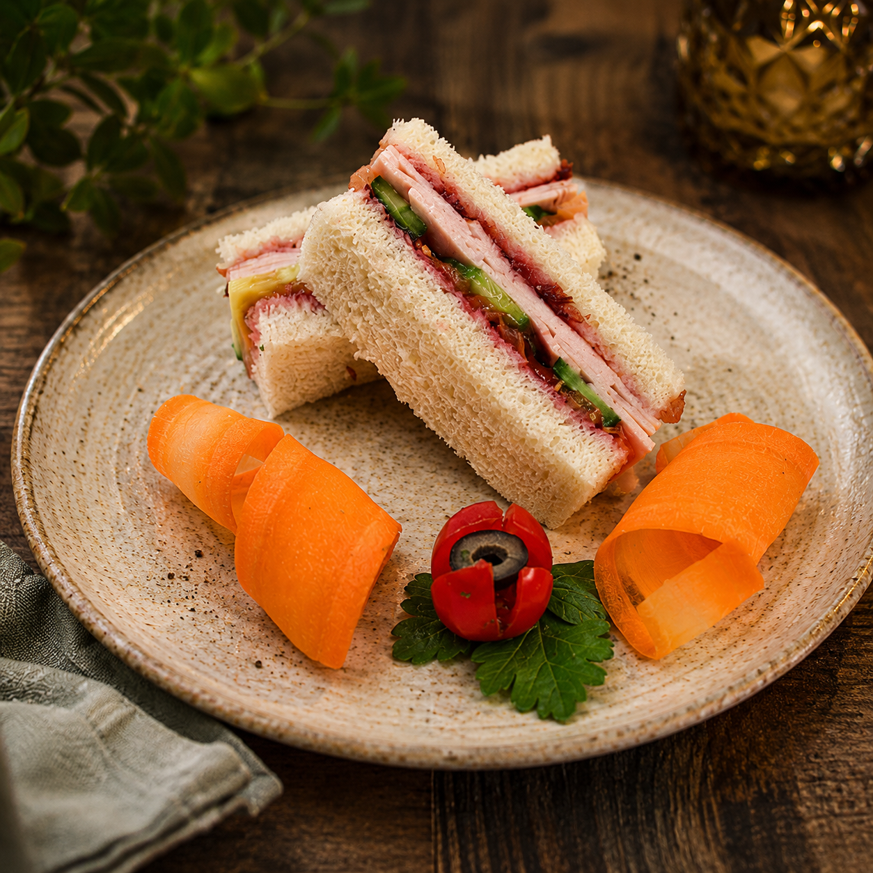 Turkey Salad With Cranberry Sauce Sandwich