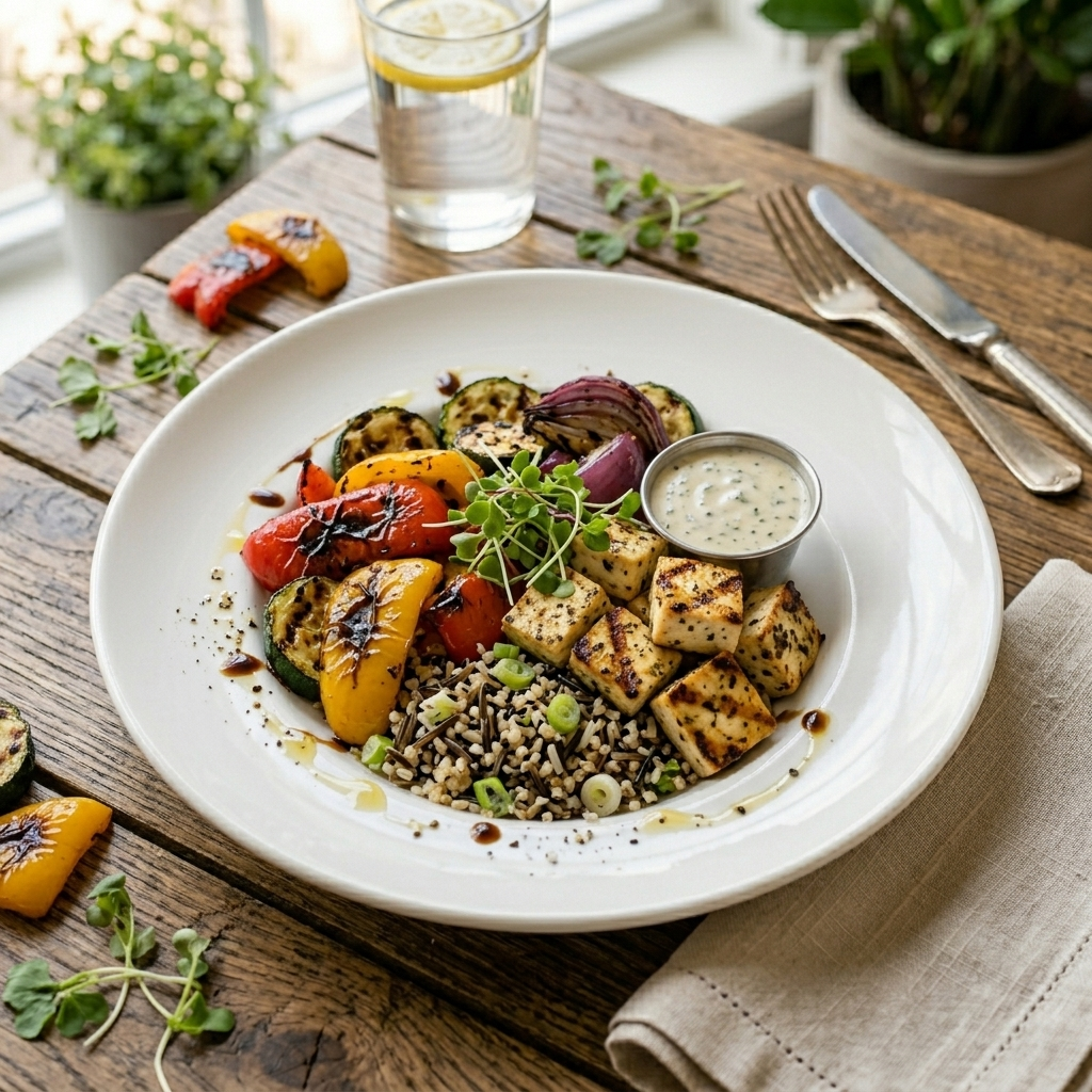 Grilled Vegetables & Tofu Salad