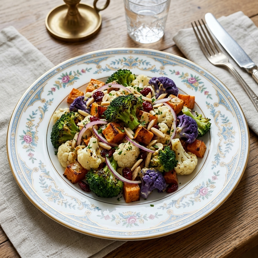 Broccoli, Cauliflower & Sweet Potato Salad