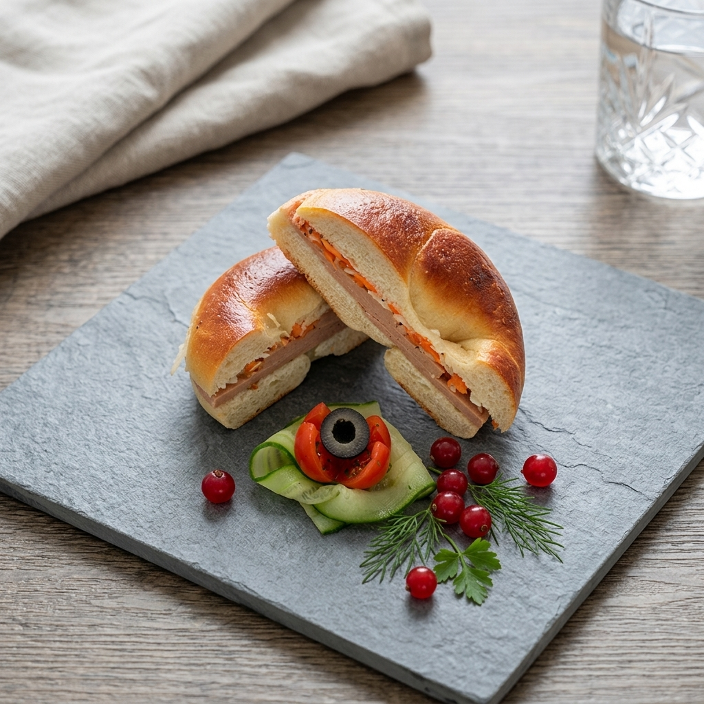 Vegetarian Salami & Thai Coleslaw Bagel