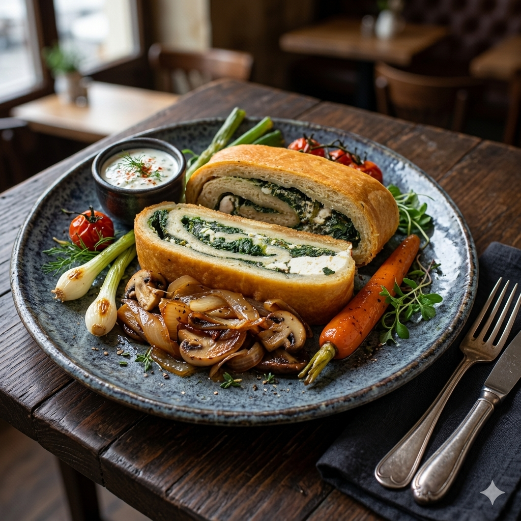 Spinach & Tofu Swiss Roll