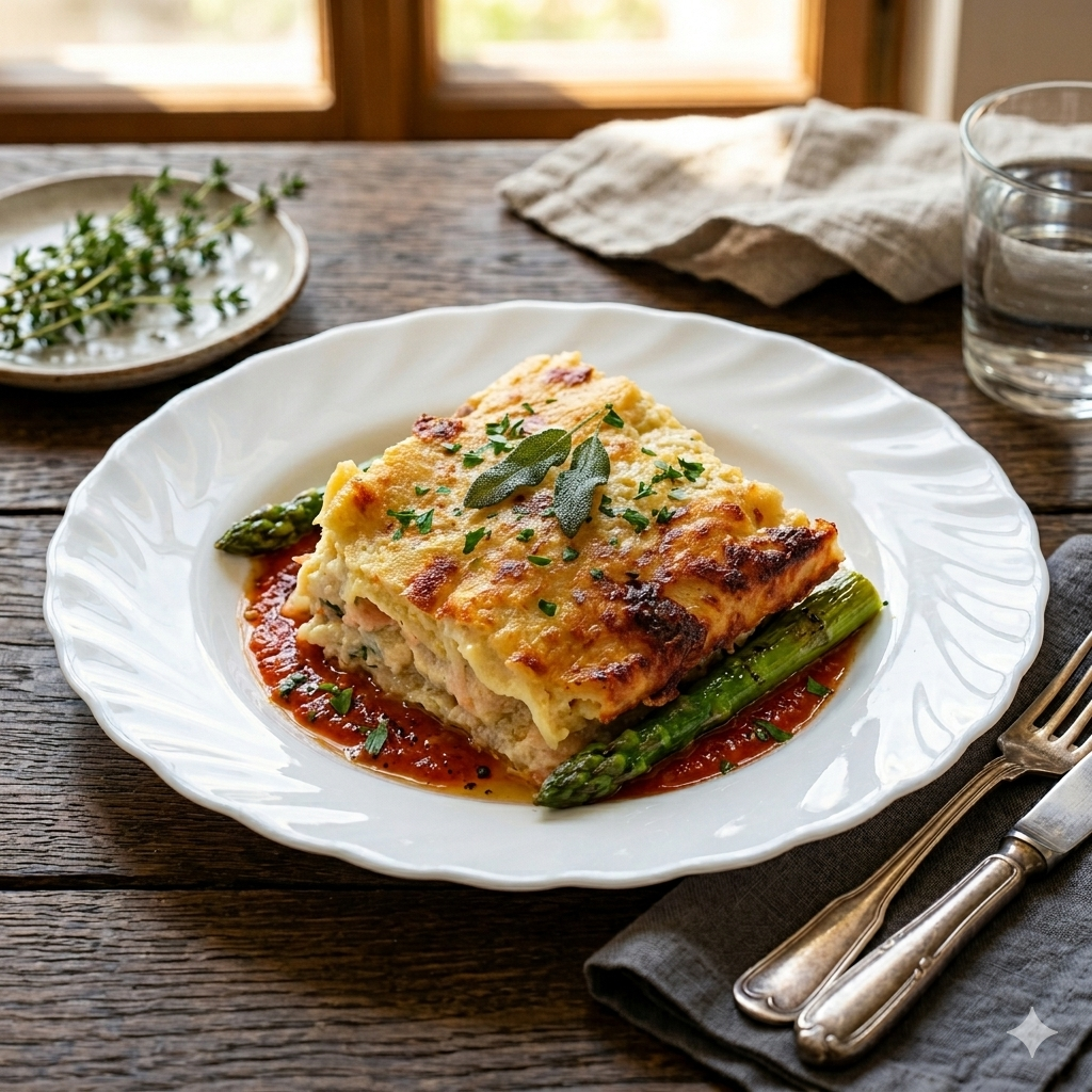 Fish Lasagne With Tomato Sauce