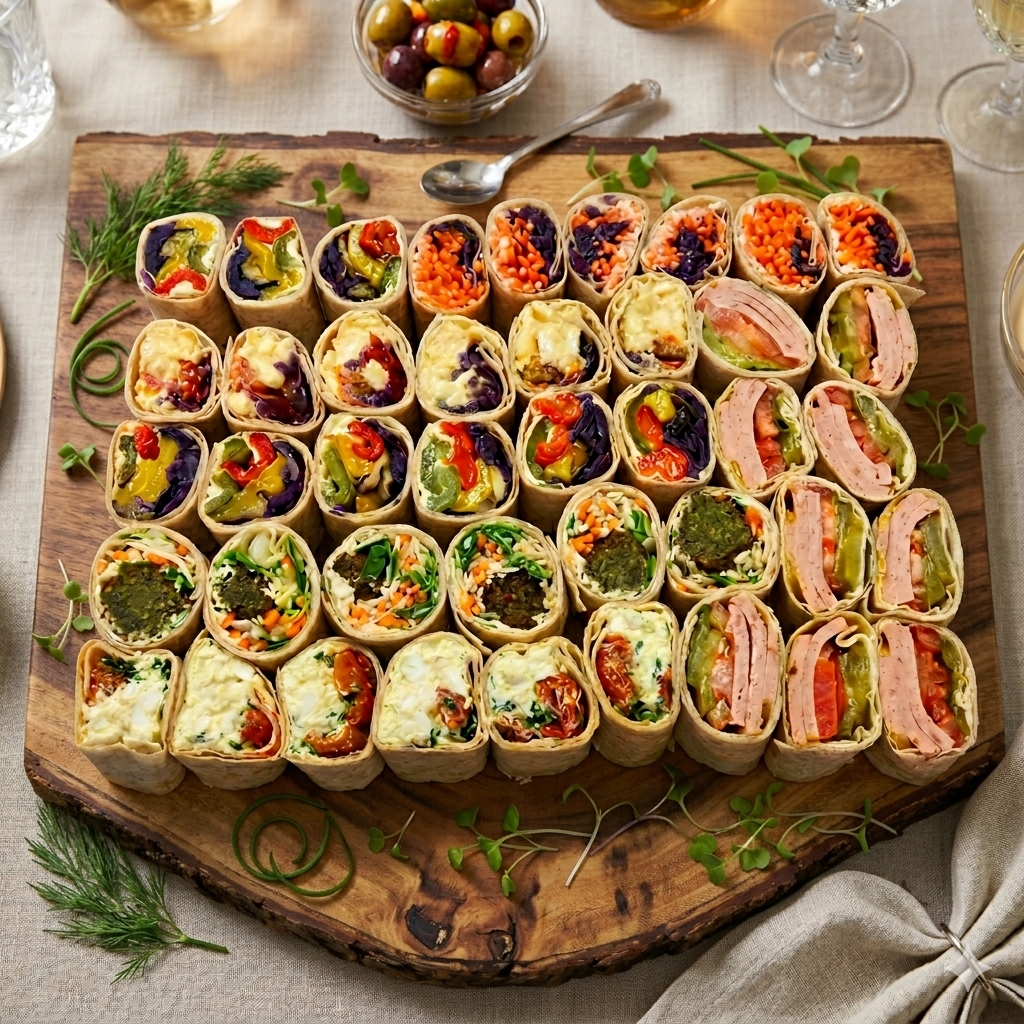 Assorted Wrap Rings Platter Vegetarian (42 pieces)