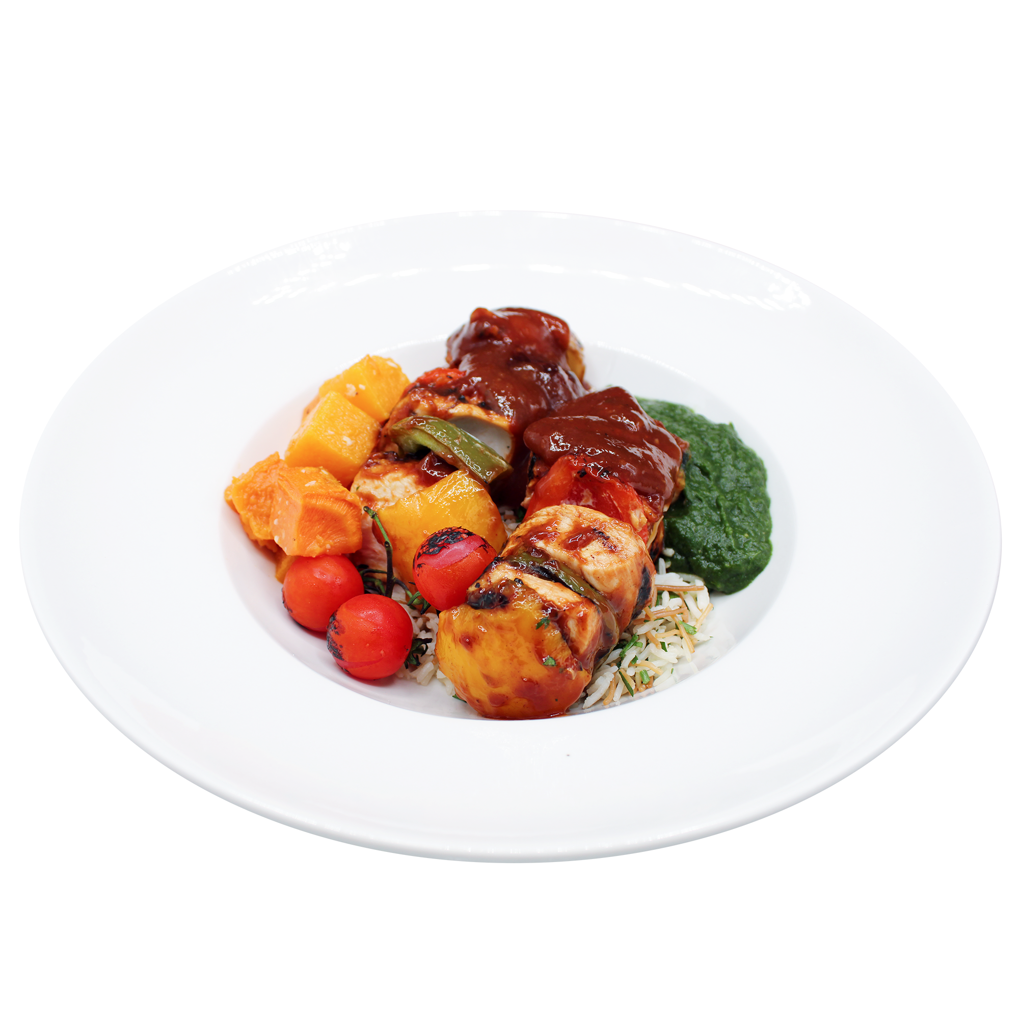 Brochette Of Chicken With BBQ Sauce