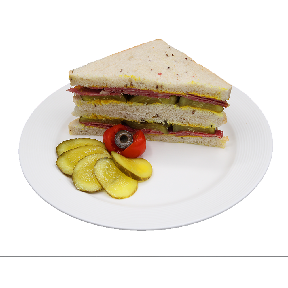 Salt Beef With Pickles & Wholegrain Mustard Sandwich